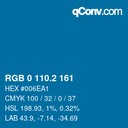 Color code: RGB 0 110.2 161 | qconv.com