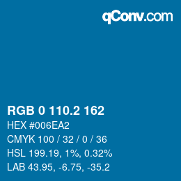 Color code: RGB 0 110.2 162 | qconv.com