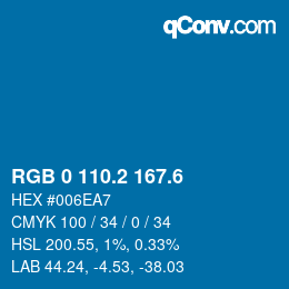 カラーコード: RGB 0 110.2 167.6 | qconv.com