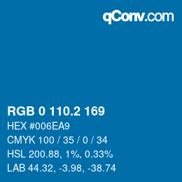 カラーコード: RGB 0 110.2 169 | qconv.com
