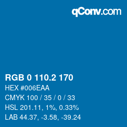 カラーコード: RGB 0 110.2 170 | qconv.com