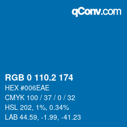 カラーコード: RGB 0 110.2 174 | qconv.com