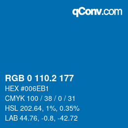 カラーコード: RGB 0 110.2 177 | qconv.com
