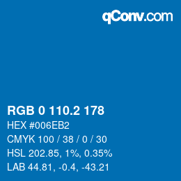 カラーコード: RGB 0 110.2 178 | qconv.com
