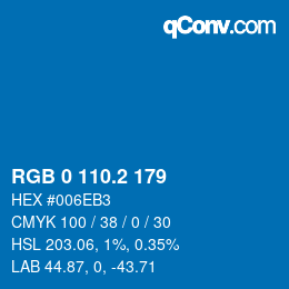 Color code: RGB 0 110.2 179 | qconv.com