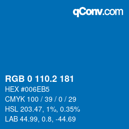 Color code: RGB 0 110.2 181 | qconv.com