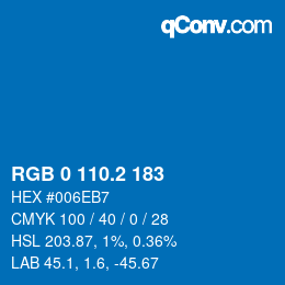 Color code: RGB 0 110.2 183 | qconv.com