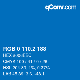 カラーコード: RGB 0 110.2 188 | qconv.com