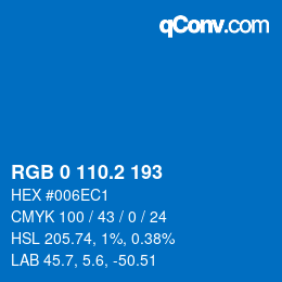 カラーコード: RGB 0 110.2 193 | qconv.com