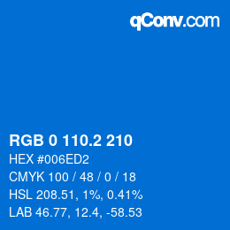 Color code: RGB 0 110.2 210 | qconv.com