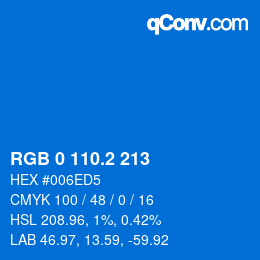 Color code: RGB 0 110.2 213 | qconv.com