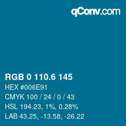 カラーコード: RGB 0 110.6 145 | qconv.com