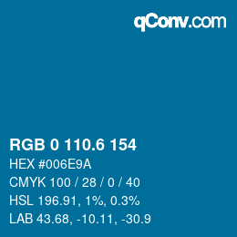 カラーコード: RGB 0 110.6 154 | qconv.com