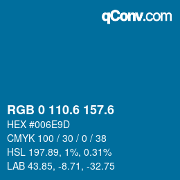 カラーコード: RGB 0 110.6 157.6 | qconv.com