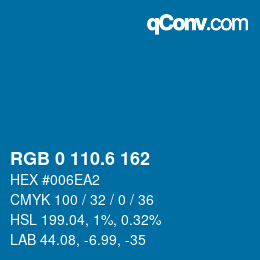 カラーコード: RGB 0 110.6 162 | qconv.com