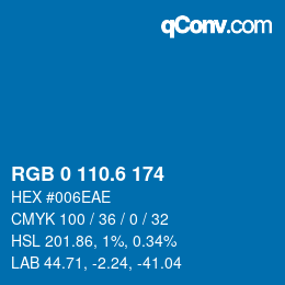 カラーコード: RGB 0 110.6 174 | qconv.com