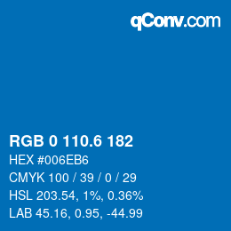 カラーコード: RGB 0 110.6 182 | qconv.com