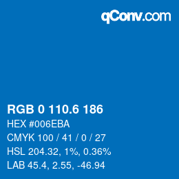 カラーコード: RGB 0 110.6 186 | qconv.com