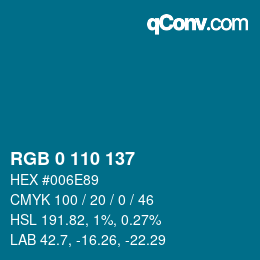 Color code: RGB 0 110 137 | qconv.com