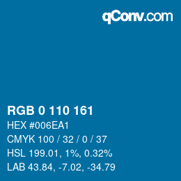 Código de color: RGB 0 110 161 | qconv.com