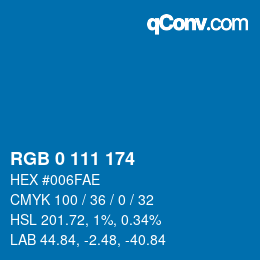 Color code: RGB 0 111 174 | qconv.com