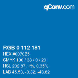 Color code: RGB 0 112 181 | qconv.com