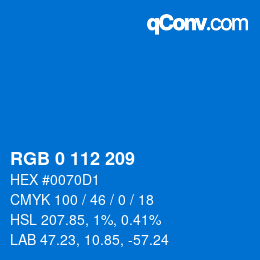 Color code: RGB 0 112 209 | qconv.com