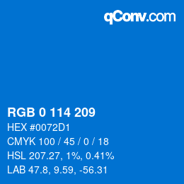 颜色代码: RGB 0 114 209 | qconv.com
