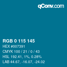 Código de color: RGB 0 115 145 | qconv.com