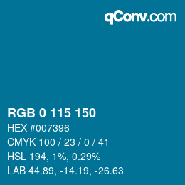 Código de color: RGB 0 115 150 | qconv.com