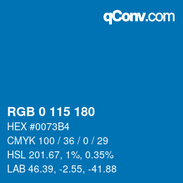 Color code: RGB 0 115 180 | qconv.com