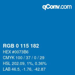 Código de color: RGB 0 115 182 | qconv.com