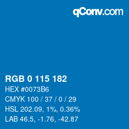 カラーコード: RGB 0 115 182 | qconv.com
