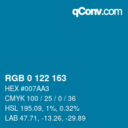 Color code: RGB 0 122 163 | qconv.com