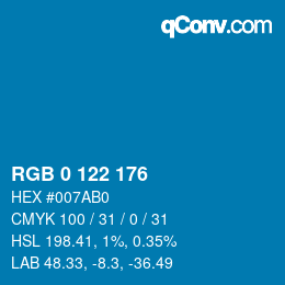 Código de color: RGB 0 122 176 | qconv.com