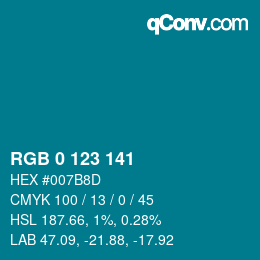 Color code: RGB 0 123 141 | qconv.com