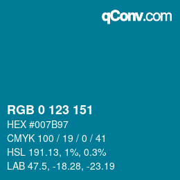 Código de color: RGB 0 123 151 | qconv.com