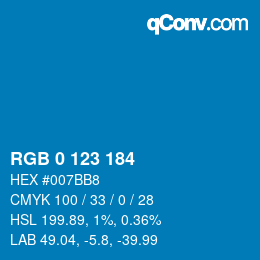 Color code: RGB 0 123 184 | qconv.com