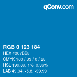 Code couleur: RGB 0 123 184 | qconv.com