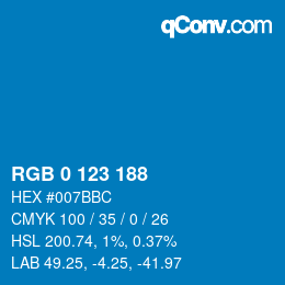 Color code: RGB 0 123 188 | qconv.com