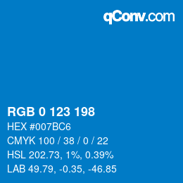 Color code: RGB 0 123 198 | qconv.com