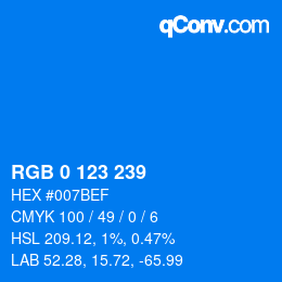 Color code: RGB 0 123 239 | qconv.com