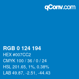 Color code: RGB 0 124 194 | qconv.com