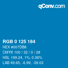 Color code: RGB 0 125 184 | qconv.com