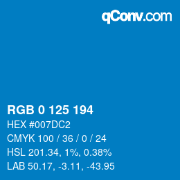 Color code: RGB 0 125 194 | qconv.com