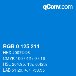 Color code: RGB 0 125 214 | qconv.com
