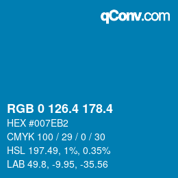 カラーコード: RGB 0 126.4 178.4 | qconv.com