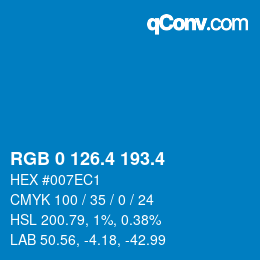 カラーコード: RGB 0 126.4 193.4 | qconv.com