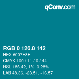 Color code: RGB 0 126.8 142 | qconv.com