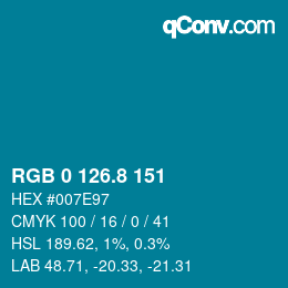 Farbcode: RGB 0 126.8 151 | qconv.com